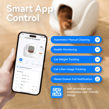 Application CATLINK affichant poids, fréquence et durée des passages de plusieurs chats